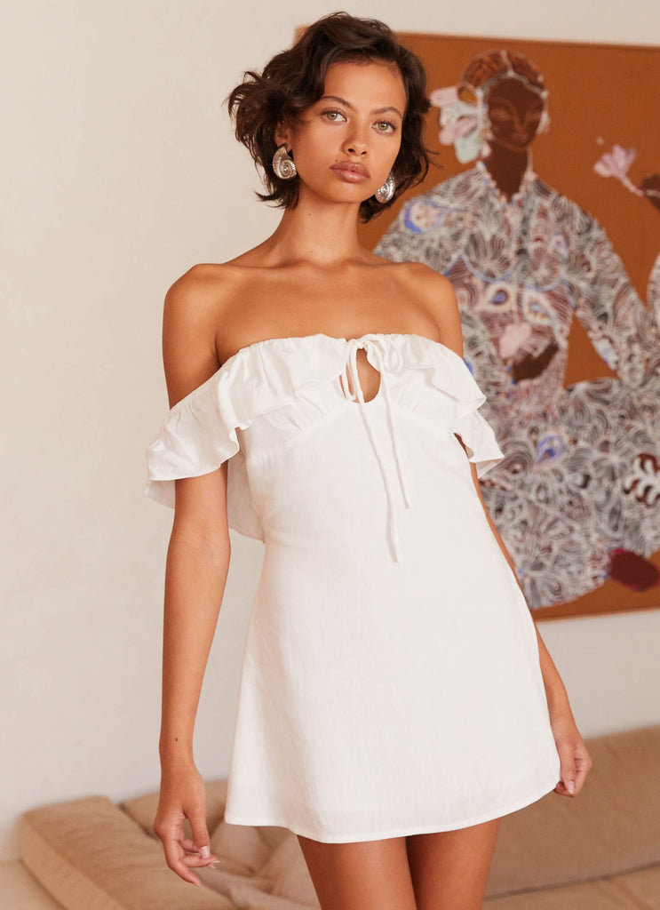 Santorini breeze mini dress β white