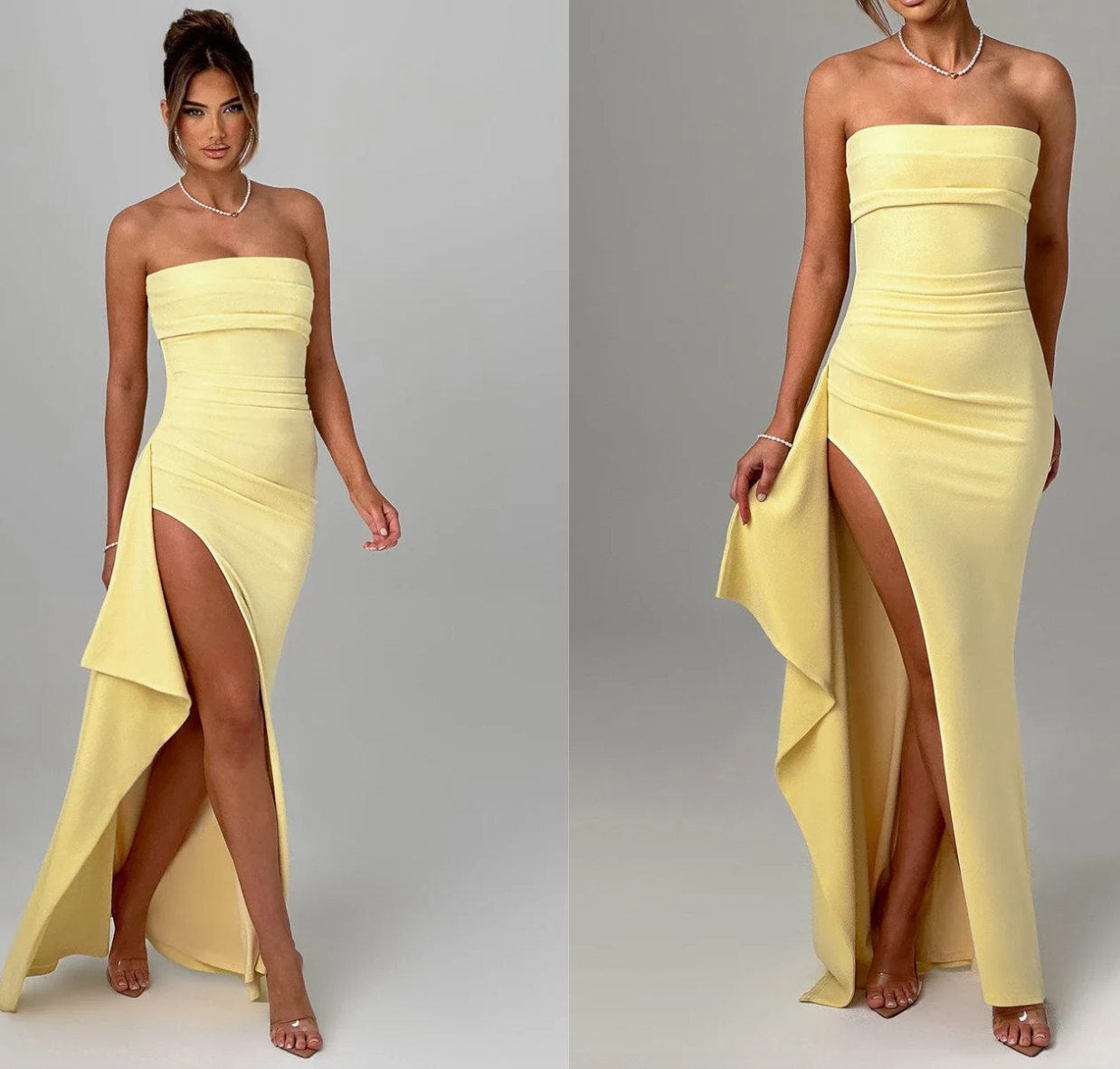 Zafira Strapless Draped Maxi Dress