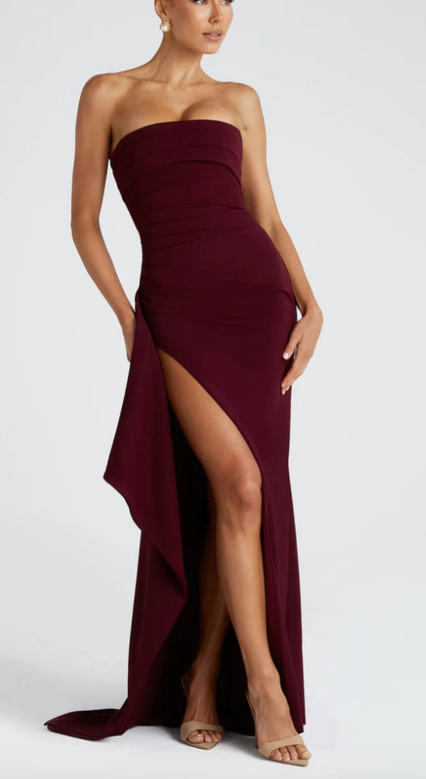 Zafira Strapless Draped Maxi Dress