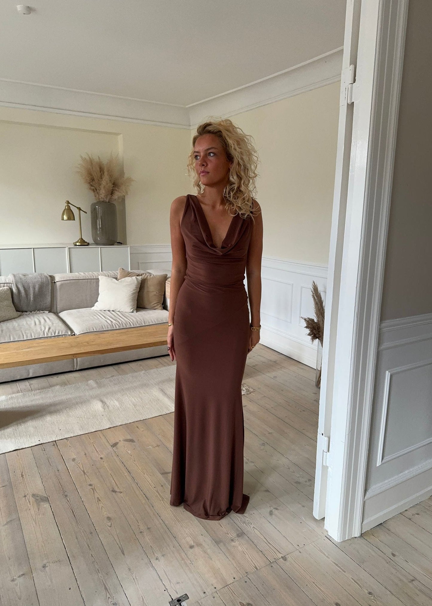 Flora maxi dress - Brown