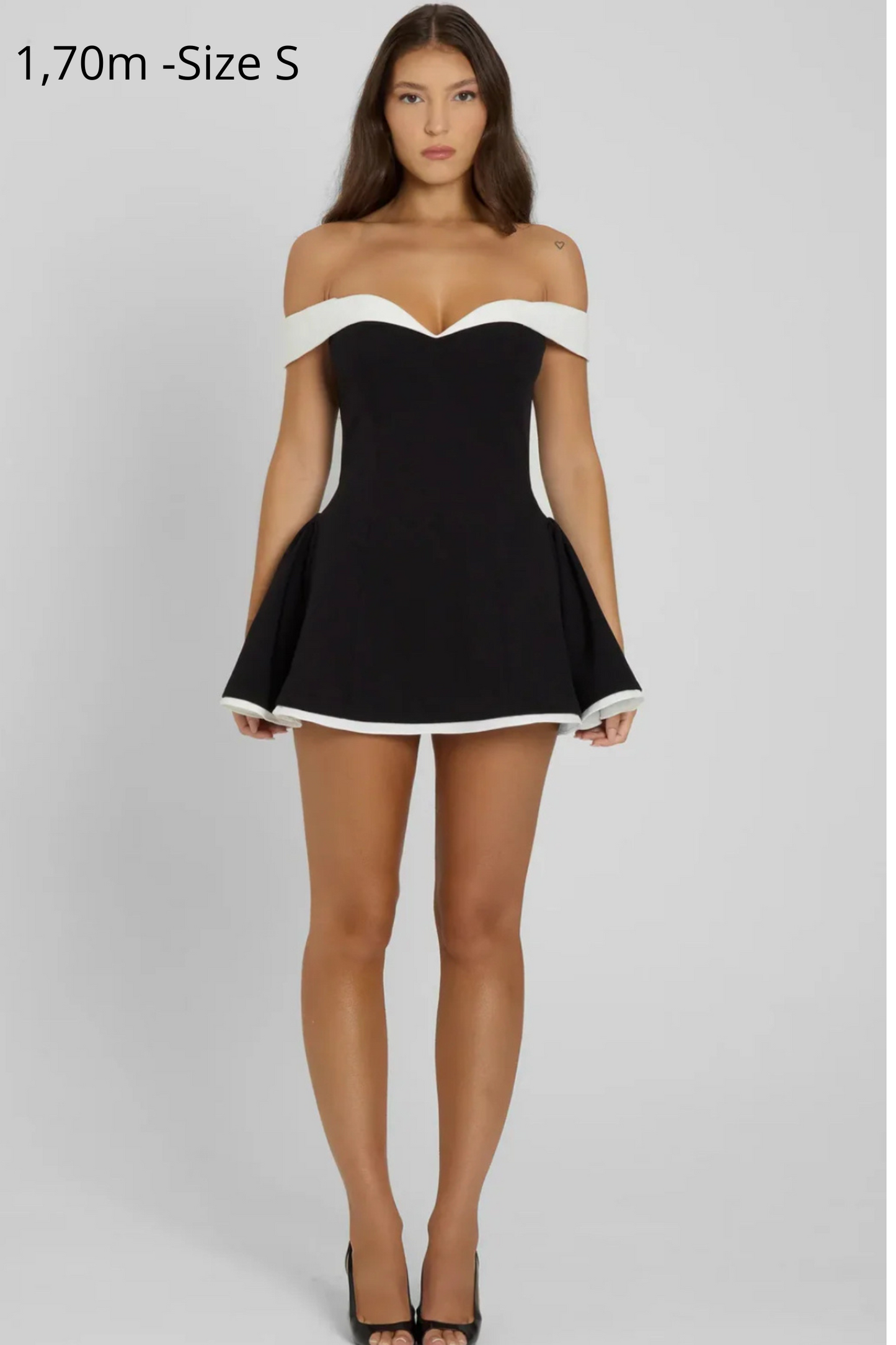 Alina | Contrast Mini Dress  Black