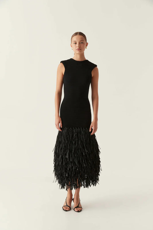 Noir Fringe Dress | Elegant en tijdloos