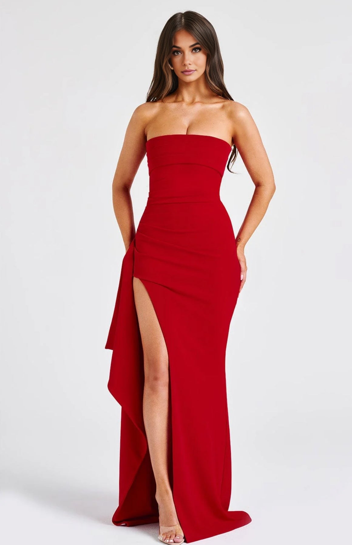 Zafira Strapless Draped Maxi Dress