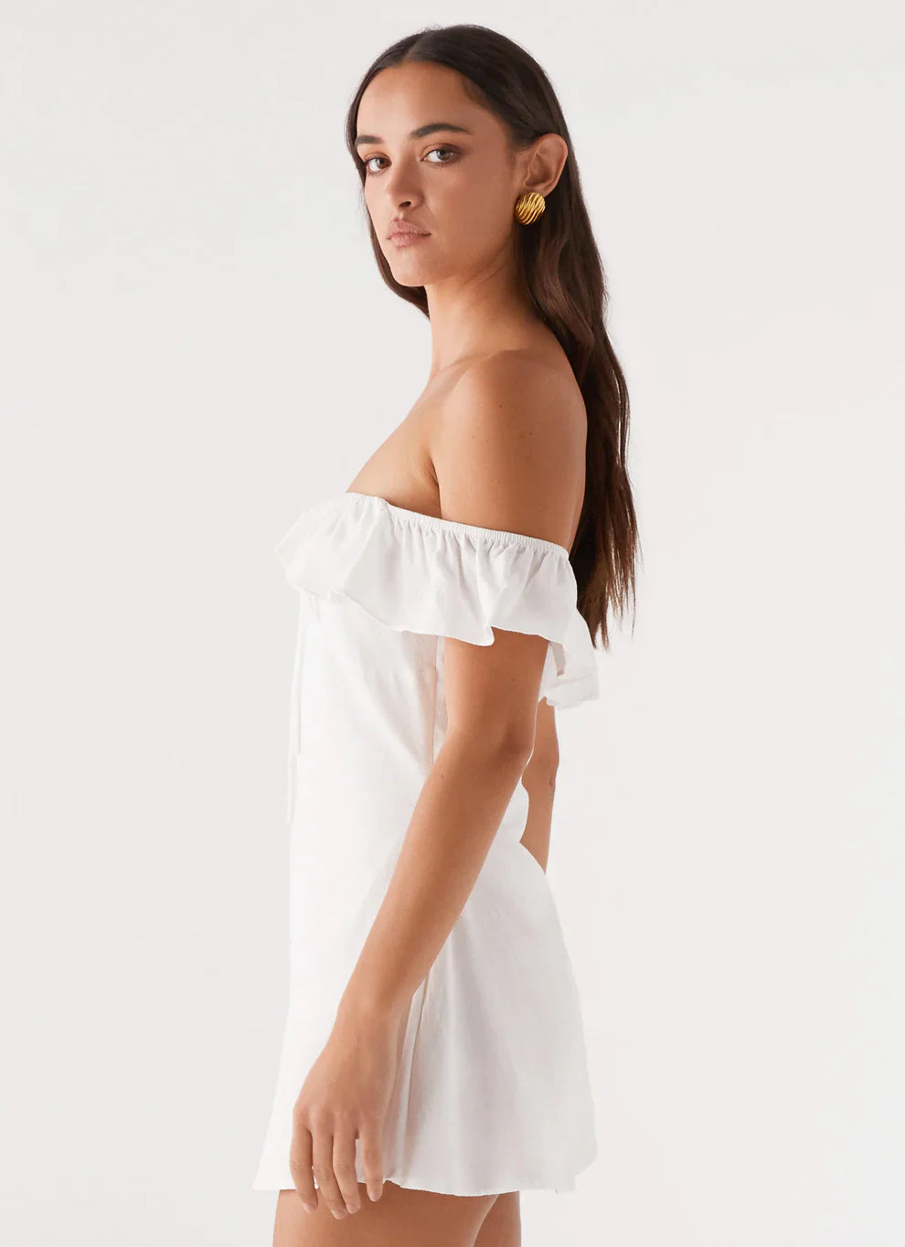 Santorini breeze mini dress – white