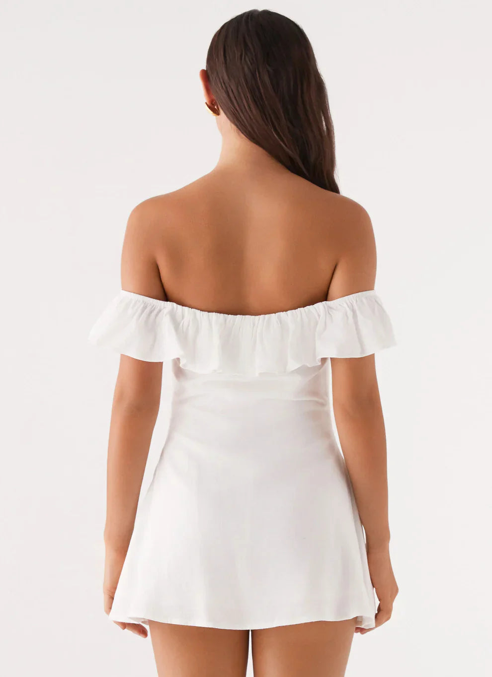 Santorini breeze mini dress – white