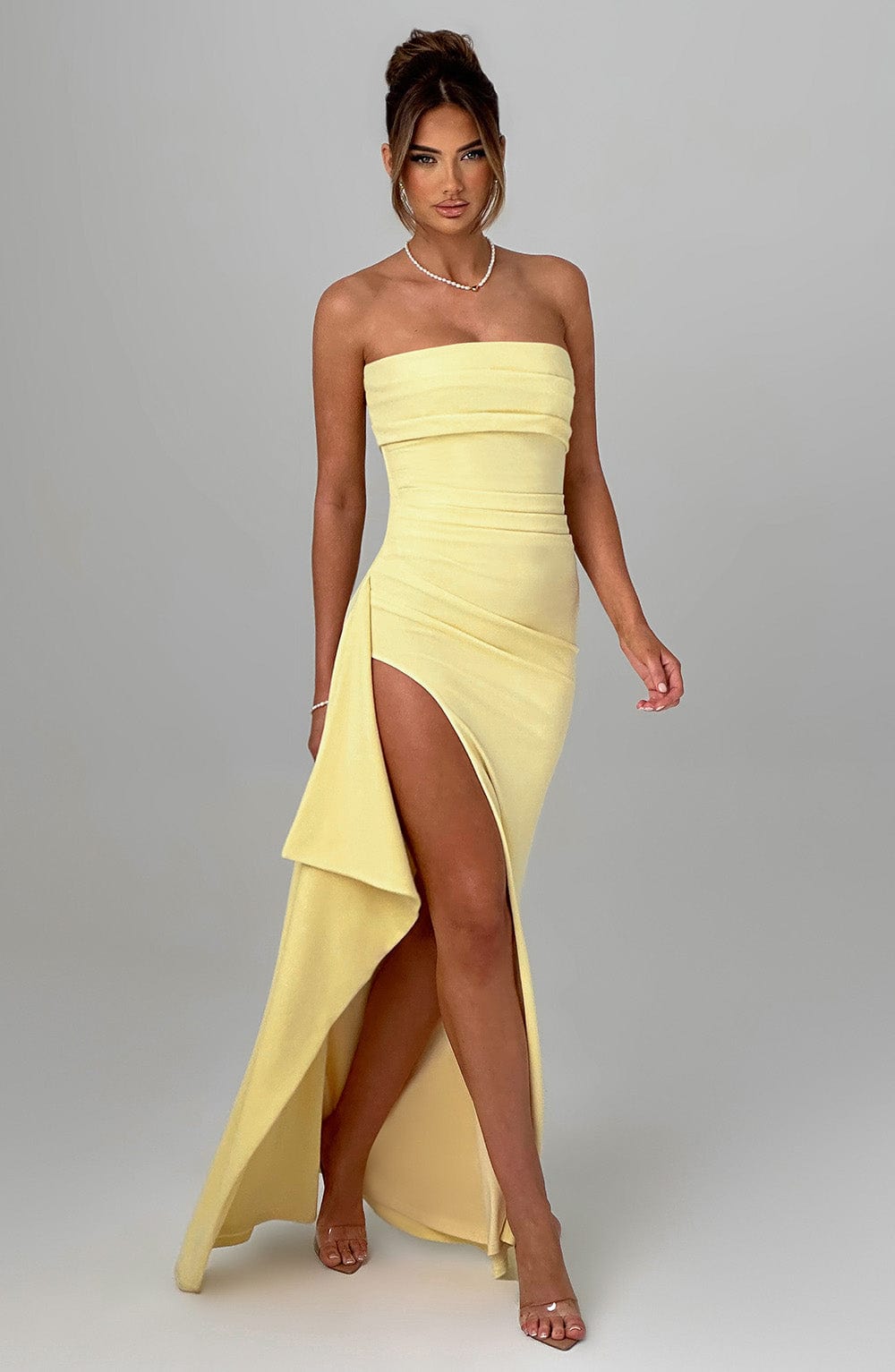 Zafira Strapless Draped Maxi Dress